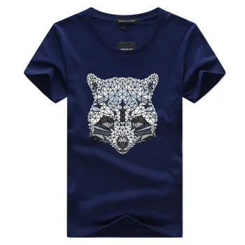 SWENEARO značky, pánske Oblečenie Tee Košele, Krátke Sleeve Tee Tričko Medveď Diamond medveď Tlačené Karikatúra Bežné Bavlna Muži T-Shirt 5XL