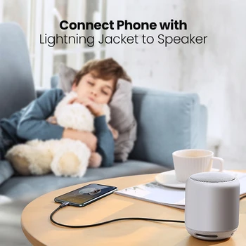 DBG Pfi Lightning konektor 3,5 mm Aux Kábel pre iPhone 11 Pro Max X 8 7 3,5 mm Jack pre Slúchadlá Adaptér Muž Aux Stereo Audio Kábel