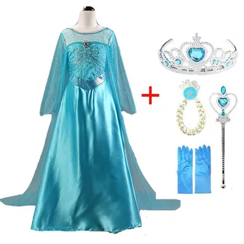 Elsa šaty na zákazku Film cosplay Šaty elza súbory na Kostým Congelados fantasia Vestido Roupas infantil meninas disfraz princesa