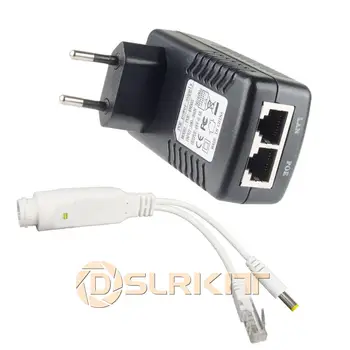 DSLRKIT PoE Injektor Splitter Auta na 12V DC IP CCTV Kamery Non-PoE Napájanie Cez Ethernet