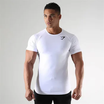 Pánske beží fitness T-shirt gymshark športové krátke rukáv rýchle suchý tréning priedušné nohavice