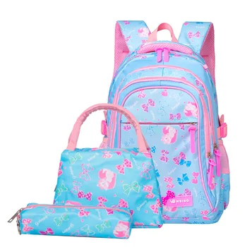 NOVÉ 3ks/nastavenie čela tlač školské tašky pre dospievajúce dievčatá Zš vodeodolného nylonu schoolbags Deti Batoh Princezná Mochila Infantil