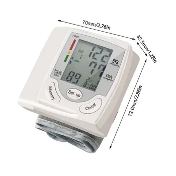 U-Kiss Domácnosti Krvný Tlak Automatický Digitálny LCD Displej Zápästie PIR MotionSensor Monitor Srdcového Rytmu Hodnotiť Pulz Meter Opatrenie