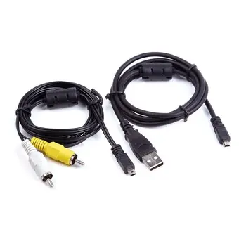 USB SYNC +AV/V TV Kábel Pre Sony Cybershot DSC-H200 b/k DSC-H300 b Kamera