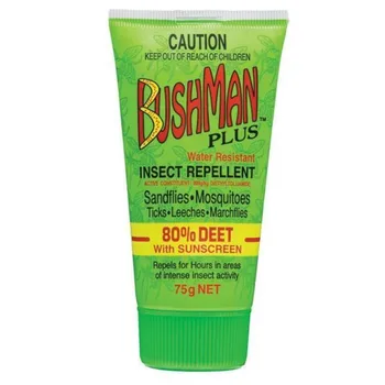Bushman Plus Suché Gél 75 g Outdoor camping dlhé-trvalé repelent proti komárom, nepremokavé, 80% Deet opaľovací Krém
