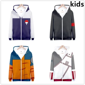 2 do 14 rokov, deti s kapucňou, Anime Naruto 3d vytlačené hoodies mikina chlapci dievčatá Uchiha Itachi Kakashi Bunda deti oblečenie