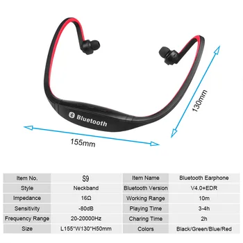 Kebidu S9 Športové Bezdrôtové Hands-free Bluetooth Slúchadlo Auriculares Headset Podporu Pre xiao Huawei Najnovšie