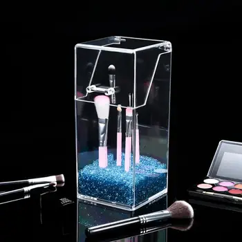 Plastové Jasné Ploche make-up Štetec Úložný Box Organizátor Vedro s vekom Krásy make-up Nástroje