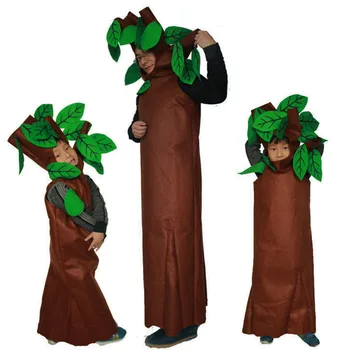 Dospelí a Deti na Halloween Party Green Kostýmy Detí Stromy Cosplay Oblečenie Strany Kostým Rodiny Oblek