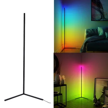 Moderné RGB Remote LED stojacie Lampy, Stojaca Lampa Rohu Stojí Lampa Upraviť Jas 1,4 m Biely Multicolor Svetlo stojacie Lampy
