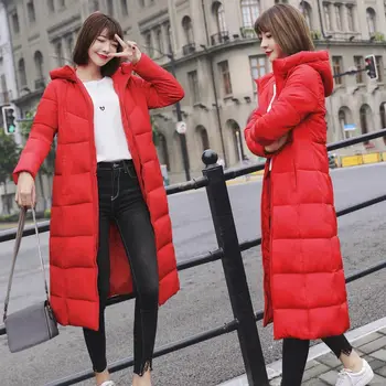 Nová zimná bunda ženy ženy náter farbou štíhle dlhé zimné ženy bunda, Vetru s kapucňou parkas ženy plus veľkosť M-5XL