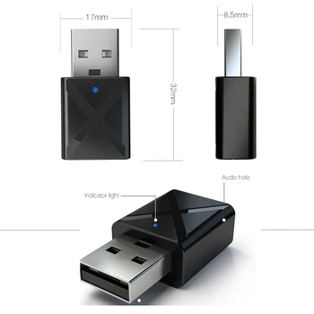 3,5 mm Aux Audio USB Adaptér Bluetooth 5.0 Vysielač, Prijímač Bezdrôtovej Bluetooth Adaptér Pre Auto Headset USB Vysielač TV