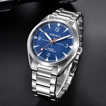 Luxusný top značky Corgeut 41mm Muž hodiny Miyota Automatické relogio masculino plnej ocele Mechanické Zafírové Sklo mužov náramkové hodinky