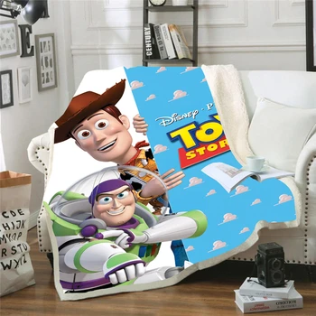 Toy Story Fleece Deka Sherif Woody Buzz Lightyear Dieťa Plyšové Deka Hodiť rozkladacia Pohovka Kryt Podstielka pre Chlapcov Deti Darčeky