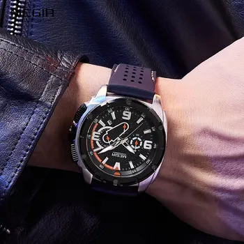 MEGIR pánske Quartz Chronograf Hodinky 2020 Luxusný Top Značky Vojenské Športové Náramkové hodinky Silikónové Popruh Vodotesné Hodinky Mužov