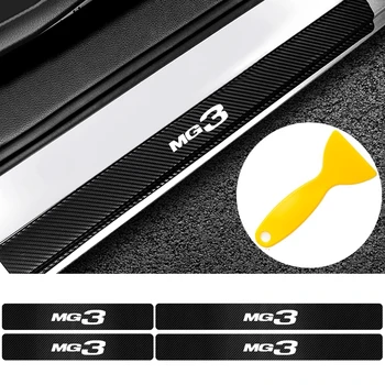 4pcs/set Auto Dvere, Parapetné Nálepka pre MG MG3 (Carbon Fiber Auto Prah Chránič Proti Poškriabaniu Nálepky Nepremokavé Odtlačkový Accessorie