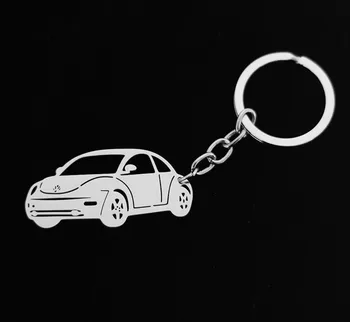 Volkswagen Beetle Auto keychain nehrdzavejúcej ocele, striebra, auto kľúčov pre otca dní darček
