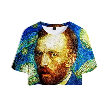 2018 Van Gogh 3D Top T-Shirt Leto, Bavlna Cool Hip-Hop Pupok je Sexy Tričko Krátky Rukáv Fashion Nový Krátky Rukáv