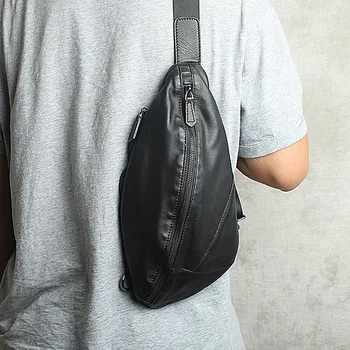 AETOO Nový kožený retro pánske hrudníka taška messenger bag taška cez rameno prvá vrstva kože bežné taška mládež tide