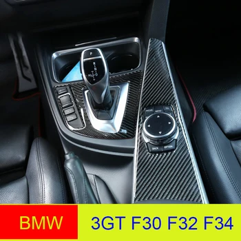 Carbon Fiber Farba Konzoly CD Panel Dekorácie Rám, Kryt Výbava Nálepka Pre BMW 3 4 Série 3GT F30 F32 F34 Interiérové Doplnky