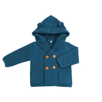 Jeseň Deti Zvrchníky novorodenca Pevné bunda s Kapucňou pre dievčatá Zimné Módne 5 farieb Dievčatá Bundy 6m-24m pletené coats outwear 2020