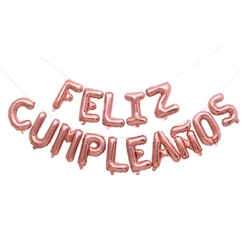15pcs/set 16inch španielsky Happy Birthday Písmeno Abecedy Nafukovacie Globos Zavesiť Fóliové Balóniky Vzduchu Balóny, Dekorácie Dodávky
