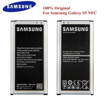 Pôvodné Samsung S5 Batéria EB-BG900BBE pre Galaxy S5 G900 G900S G900I G900F G900S G900L G900H 9008V 9006V 9008W NFC 2800mAh