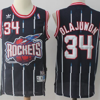 NBA pánske Houston Rockets #34 Hakeem Olajuwon Basketbalové Dresy #22 Clyde Drexler Retro Swingman Jersey Stitched Oka Dresy