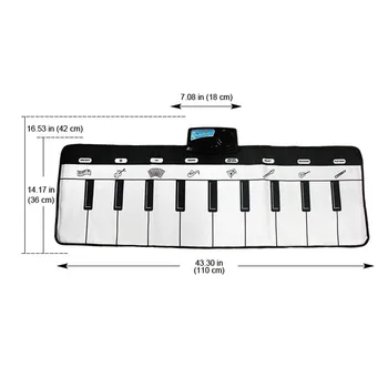 110x36cm Elektronické Hudobné Mat Klávesnice Baby Piano Hrať Koberce Mat Hračka Hudobný Nástroj Deti Vzdelávania, Vzdelávacie Hračky