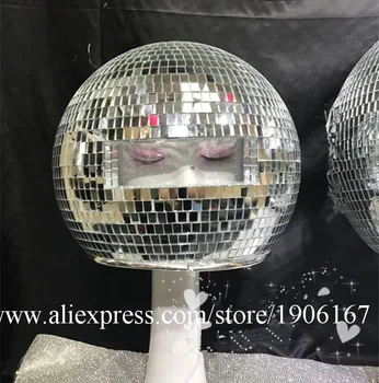 Spoločenský tanec kostýmy zrkadlo muži ženy spevák fáze show nosí dj oblečenie sklenenú guľu led prilba pódium disco výkon