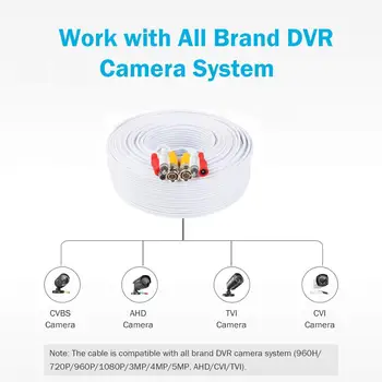 BNC CCTV Kábel koaxiálny 5 40M Bezpečnostné Kamery, Video, Audio Power BNC Kábel pre Kamery AHD CVI CCTV DVR Systém Dohľadu nad