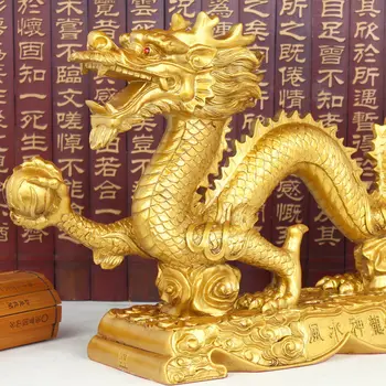 Domov Lucky Dragon Dekorácie Zverokruhu Golden Dragon Feng Shui Dodávky Remesiel Home Office Dekorácie