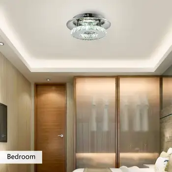 Z nehrdzavejúcej Ocele K9 Crystal Moderné Flush Mount Stropné Svetlo, Kruhové Stropné Lampy, Jedáleň, Obývacia Izba, Spálňa, Kúpeľňa