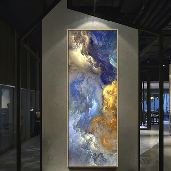 Abstrakt Unreal Modrá Krajina olejomaľby na Plátne Múr Umenia Plagátu a Vytlačí Závesné Obrazy pre Moderné bývanie Izba Dekor