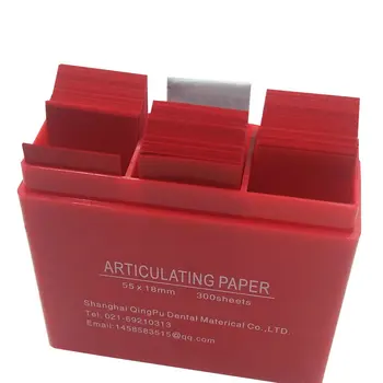 300 List/Box Zubné Formuloval Papierové Pásky Červená/Modrá Zubné Laboratórium Produkt Nástroj Ústnu Starostlivosť o Zuby, Bielenie Materiálov 7.2*6.2*2.3 cm