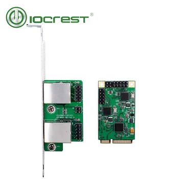 IOCREST Mini PCI-Express Dual Gigabit Ethernet Controller Karty RTL8111 Čipy 2 port, rj45 Lan 10/100/1000 mbps Nic Sieťová Karta
