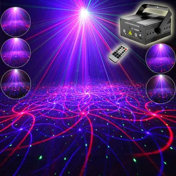 ESHINY MINI RGB Laser 2 Objektívu 12 Vzory Projektor Rodinnú oslavu Bar DJ Dovolenku Disco Vianoce Tanečnej scény Osvetlenie Svetlo N65T157