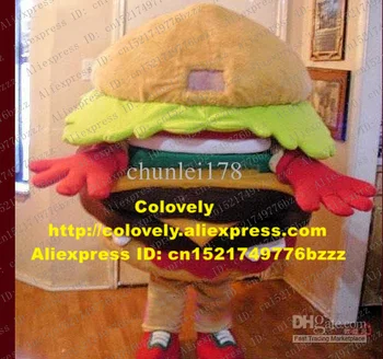 Nové Hnedé Hamburger Maskot Kostým Mascotte Dospelých Panettone Chlieb Roll HAM Burger Buchta S Dostatkom Zeleniny, Mäsa Č. 585 Bezplatnú kyvadlovú dopravu