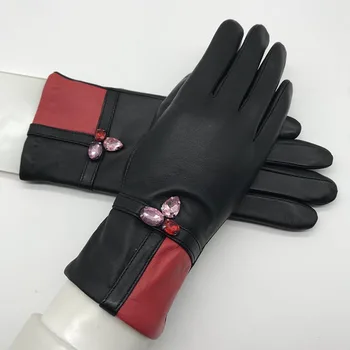 Kožené rukavice 2020 nový čierny z ovčej dámy rukavice kožené módne zimné rukavice teplé doprava zadarmo vodičský kožené komfortných izieb