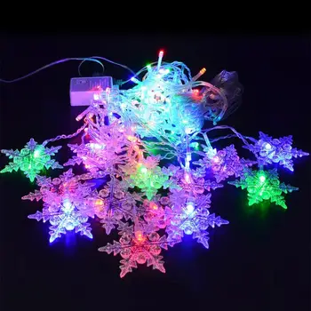Snowflake Opony Svetlá 8 Režimy Na Šírku Lampa Romantické Vianoce Svetlo Vonkajšie 96 Led Trvanlivé Nepremokavé
