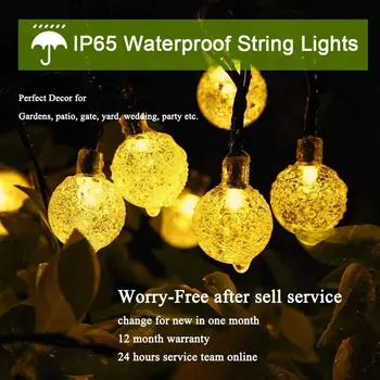 50 LED Vonkajšie String Svetlá Záhrada Crystal Ball Dekoratívne Osvetlenie, Nepremokavé Vnútorné Vonkajšie Rozprávkových Svetiel na Vianoce