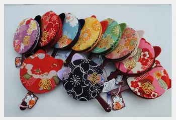10 Ks Cartoon Japonsko Kimono Štýle Domov Make-Up Zrkadlo Farba Náhodné So Zvončekom