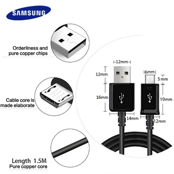 Samsung Micro USB Kábel rýchle nabíjanie pre Galaxy S6 S7 Okraji Poznámka 4 5 J3 J5 J7 Smartphone nabíjačku 1,2 m 2A dátový kábel