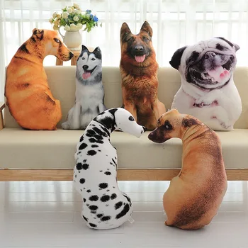 Kreatívne Imitácia 3D Vankúš Mačka, Pes, Plyšové Hračky Bábiky Deti Dar, Darček k Narodeninám Bábiky