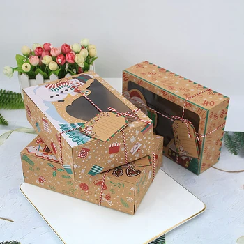 12/24 Vianočné Cukrovinky Cookie Boxy Pekáreň Darčekové Krabice Cupcake / Muffin Boxy