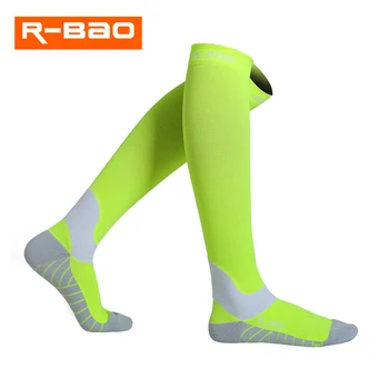 R-BAO Profesionálne Dlhé Kompresné Ponožky, Cyklistické Maratón Beh Funkciu Pančuchy Ochranné Typ Anti-Slip maratónci