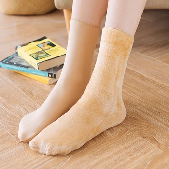 5 párov/Veľa Klasické Ženy Zimné Ponožky Zahustiť Wam Tepelné Vlny Cashmere Mäkké Podlahy Spacie Ponožky pre Mužov a Ženy, 40 g hmotnosť