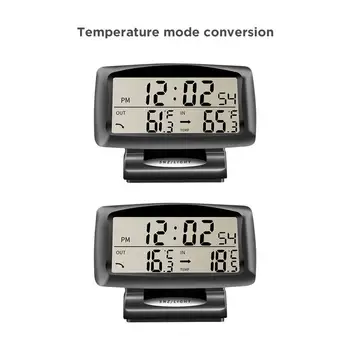 Digitálny LCD Displej, Teplomer Teplota meradla, Auto Hodiny Auto Detektor Nástroj Zmeny Teploty Trend Kalendár Mráz Alarm