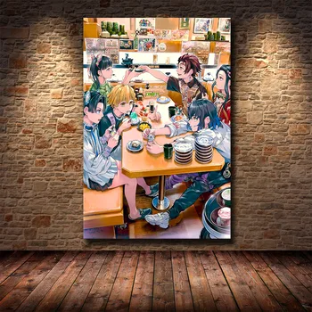Domáce Dekorácie Maľovanie Démon Vrah Kimetsu Č YaibaHD Tlač Moderné Plagát Plátno Cuadros Anime Modulárny Obrázok Pre Koridor