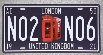 1 ks Londýn Spojené Kráľovstvo, veľká Británia Auto licencie Cínové Platne Známky stenu muž jaskyňa Dekorácie Metal Art Vintage Poster